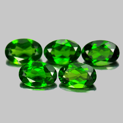 2.30 Ct. 5 Pcs. Oval Natural Green Chrome Diopside Gems