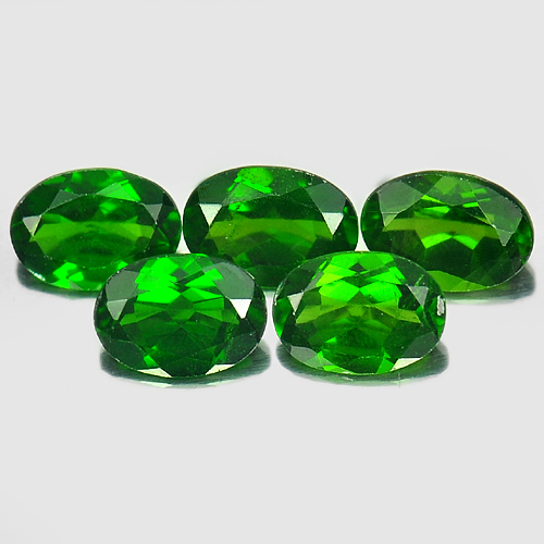 4.05 Ct. 5 Pcs. Natural Oval Shape Green Chrome Diopside Unheated