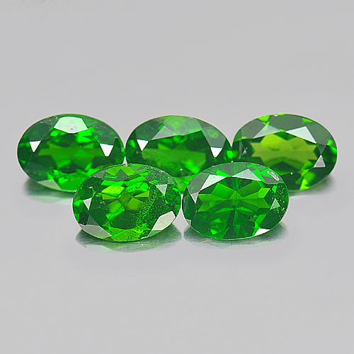 4.09 Ct. 5 Pcs. Delightful Oval Natural Green Chrome Diopside Gems