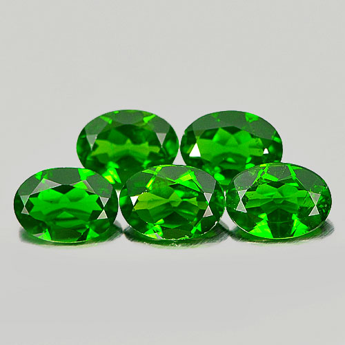 3.85 Ct. 5 Pcs. Lovely Oval Natural Green Chrome Diopside Gems