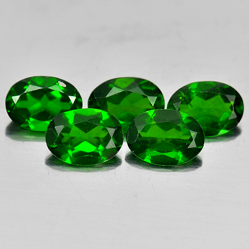 Unheated 3.97 Ct. 5 Pcs.Natural Green Chrome Diopside