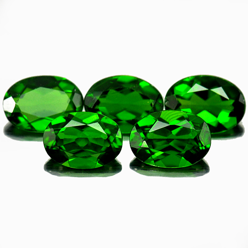 Unheated 3.71 Ct. 5 Pcs.Natural Green Chrome Diopside