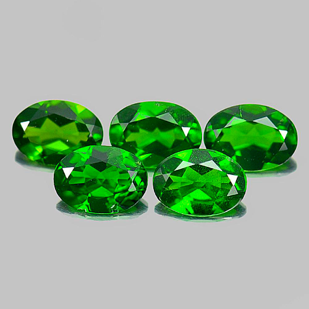 3.70 Ct. 5 Pcs. Oval Natural Green Chrome Diopside Gems