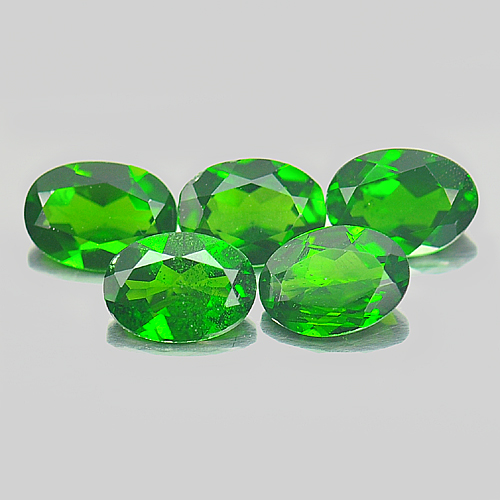3.70 Ct. 5 Pcs. Oval Natural Green Chrome Diopside Gems Unheated