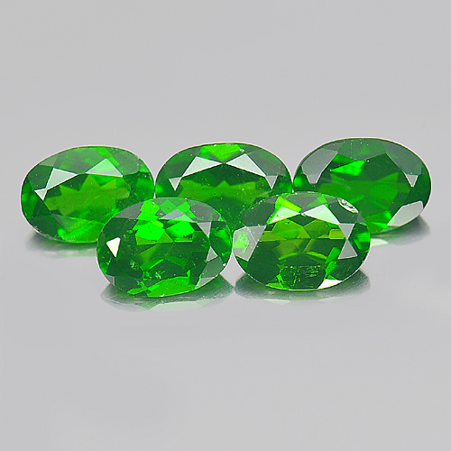 4.13 Ct. 5 Pcs. Oval Natural Green Chrome Diopside Gems