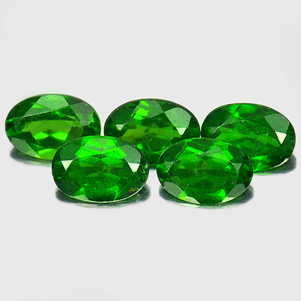 3.91 Ct. 5 Pcs. Charming Oval Natural Green Chrome Diopside Gems Unheated