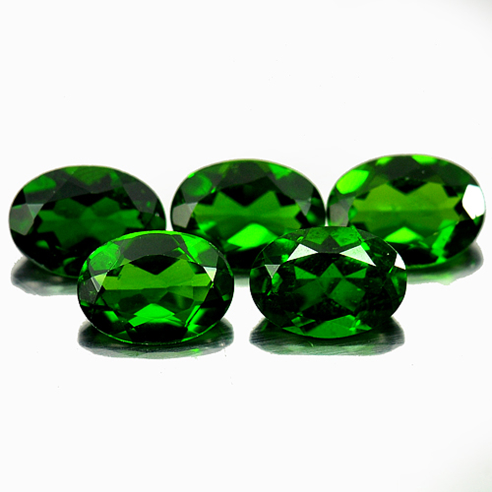 Unheated 3.81 Ct. 5 Pcs..Oval Natural Green Chrome Diopside
