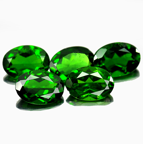 Unheated 3.72 Ct. 5 Pcs.Natural Green Chrome Diopside