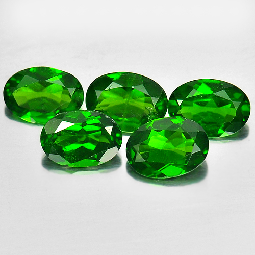 3.77 Ct. 5 Pcs. Oval Natural Green Chrome Diopside Gems Unheated