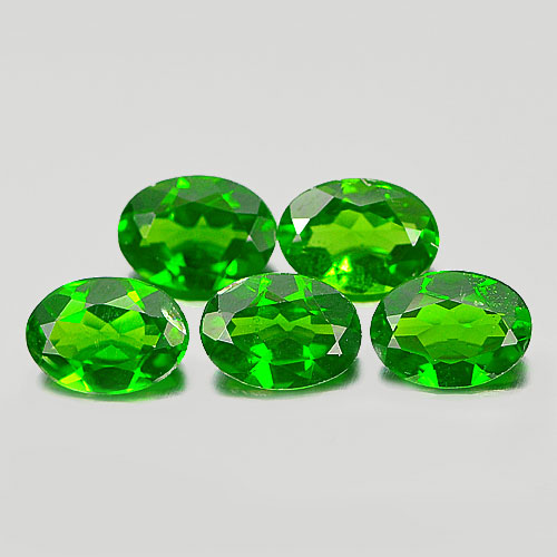 3.88 Ct. 5 Pcs. Alluring Oval Shape Natural Green Chrome Diopside Gems