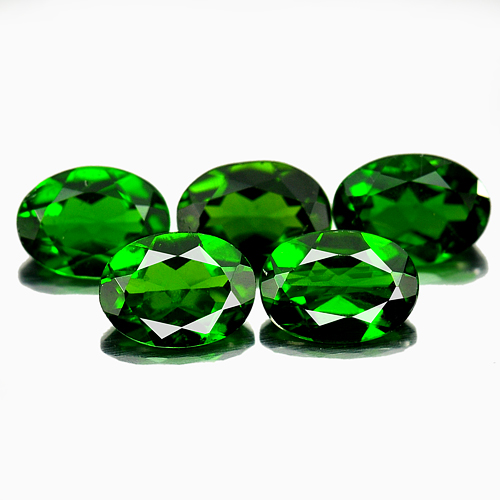 Unheated 3.90 Ct. 5 Pcs. Natural Green Chrome Diopside