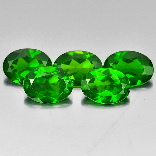 3.71 Ct. 5 Pcs. Oval Natural Green Chrome Diopside Gems