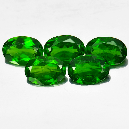 3.71 Ct. 5 Pcs. Oval Natural Green Chrome Diopside Gems Unheated