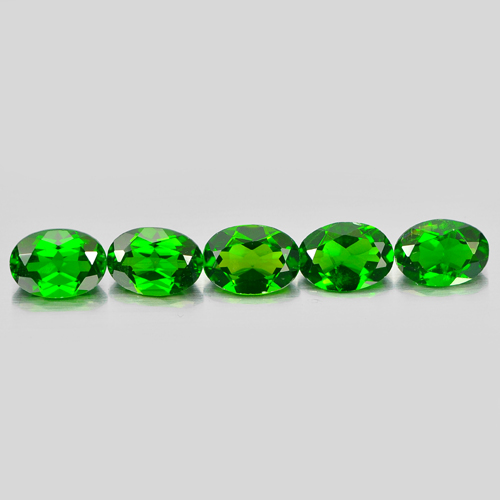 Unheated 4.05 Ct. 5 Pcs. Oval Natural Green Chrome Diopside