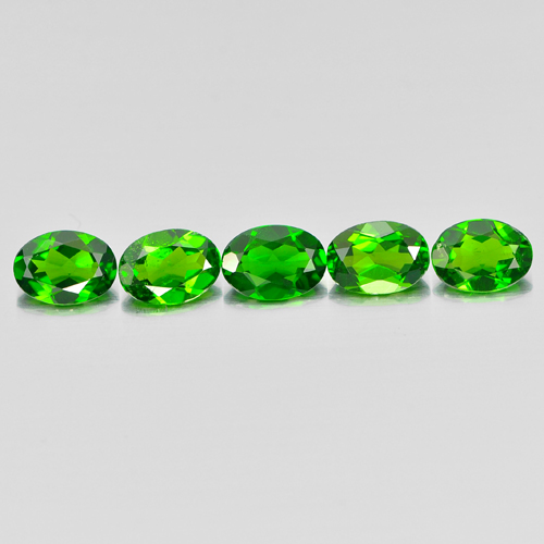 3.80 Ct. 5 Pcs. Oval Natural Green Chrome Diopside Gems Unheated