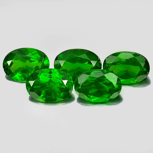 4.18 Ct. 5 Pcs. Charming Oval Shape Natural Green Chrome Diopside Gems