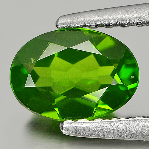 Unheated 0.78 Ct. Oval Shape 7 x 5.1 Mm. Natural Gemstone Green Chrome Diopside