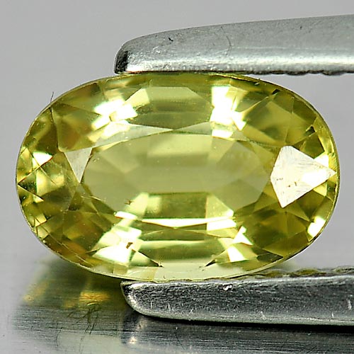 Nice Gemstone 1.26 Ct. Oval Natural Greenish Yellow Chrysoberyl