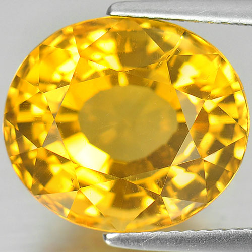 Yellow Citrine 11.09 Ct. Oval Shape 14.5 x 12.7 Mm. Natural Gemstone Brazil