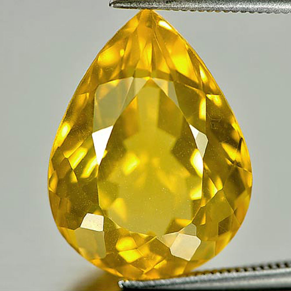 15.54 Ct. Pear Shape Natural Gemstone Yellow Citrine From Brazil Unheated