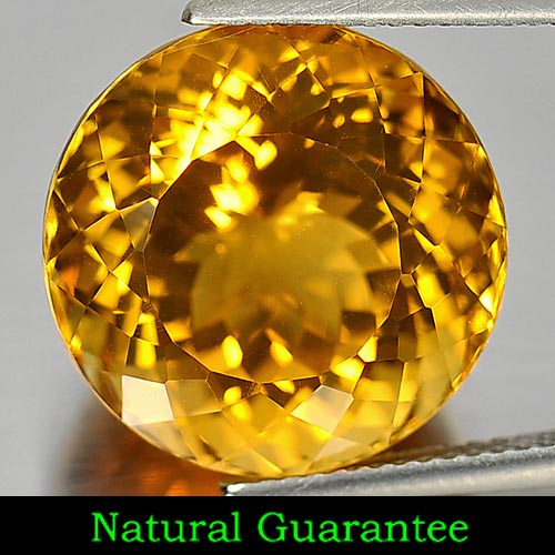 Good 19.08 Ct. Clean Round Shape Natural Gemstone Yellow Citrine Unheated