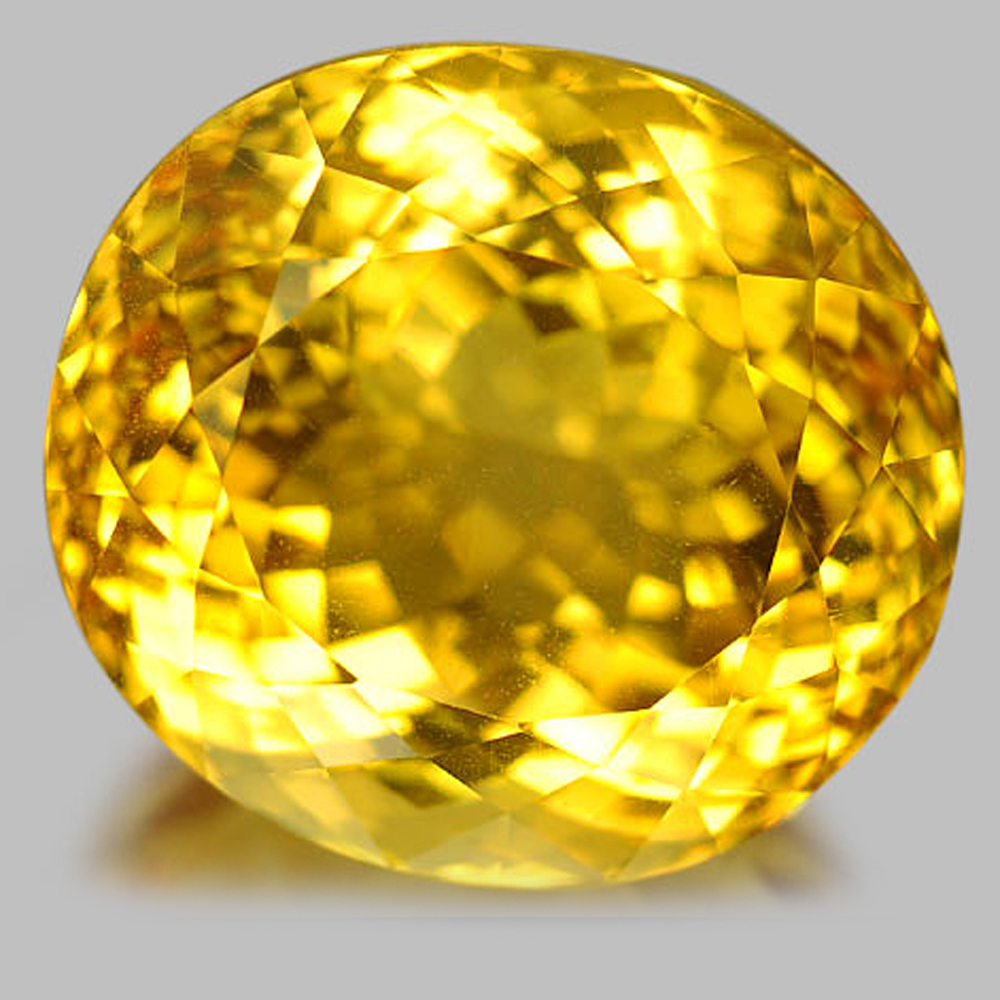 66.10 Ct. Clean Oval Shape Natural Gemstone Yellow Citrine Size 25 x 23 Mm.