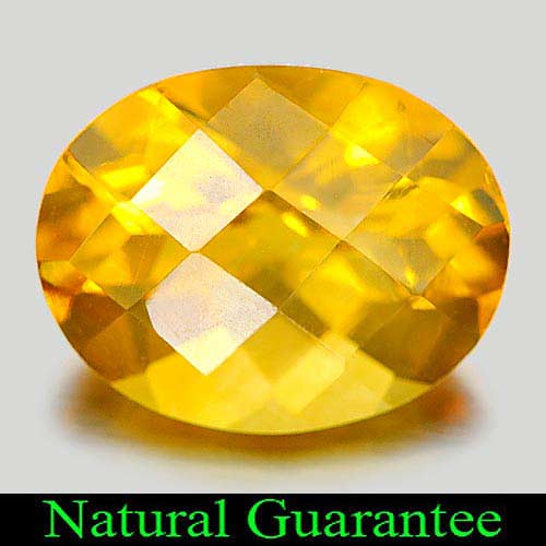 2.32 Ct. Oval Checkerboard Natural Gem Yellow Citrine Brazil Unheated