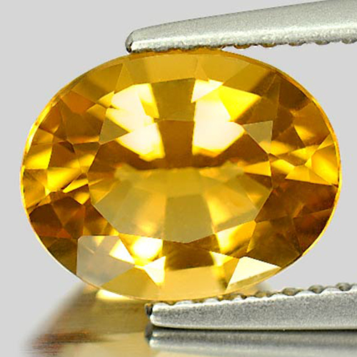 2.29 Ct. Good Natural Gemstone Yellow Gold Citrine Oval Shape Unheated