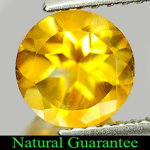 1.12 Ct. Beautiful Round Natural Gemstone Yellow Citrine Brazil Unheated