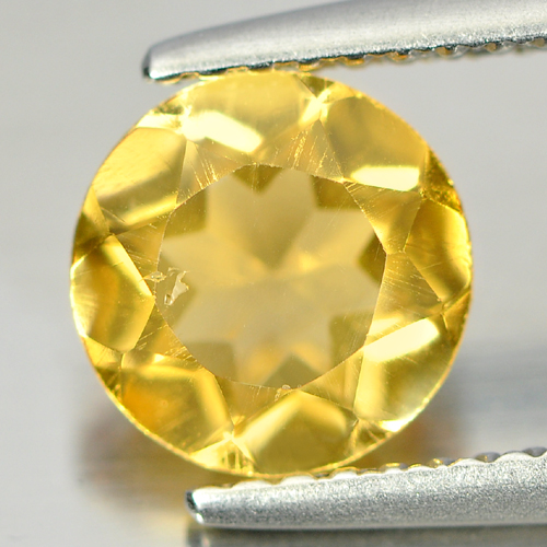 Nice Natural Gem 1.12 Ct. Round Shape Yellow Citrine From Brazil
