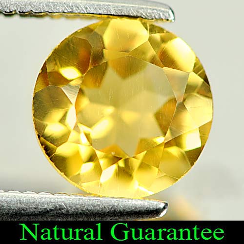 1.11 Ct. Good Cutting Round Natural Gem Yellow Citrine From Brazil
