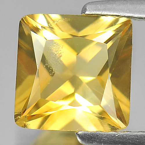1.45 Ct. Nice Color Square Shape Natural Yellow Citrine Gemstone Brazil