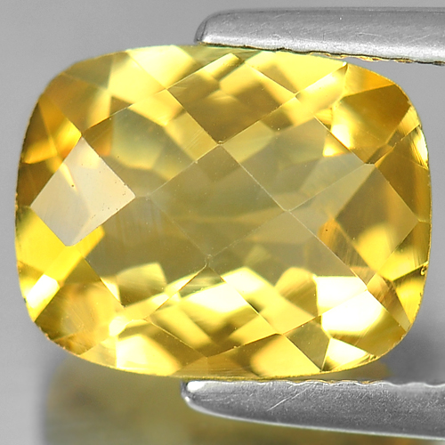 2.43 Ct. Lovely Cushion Checkerboard Unheated Natural Gem Yellow Citrine Brazil