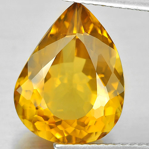 Pear Shape 14.6 x 11.3 Mm.5.71 Ct.Yellow Citrine Natural Clean Gemstone Unheated