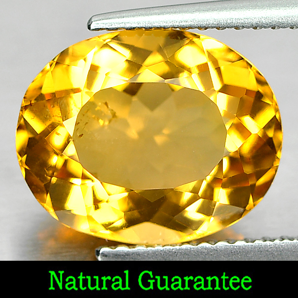 4.49 Ct. Attractive Natural Gemstone Yellow Citrine Oval Shape Brazil Unheated