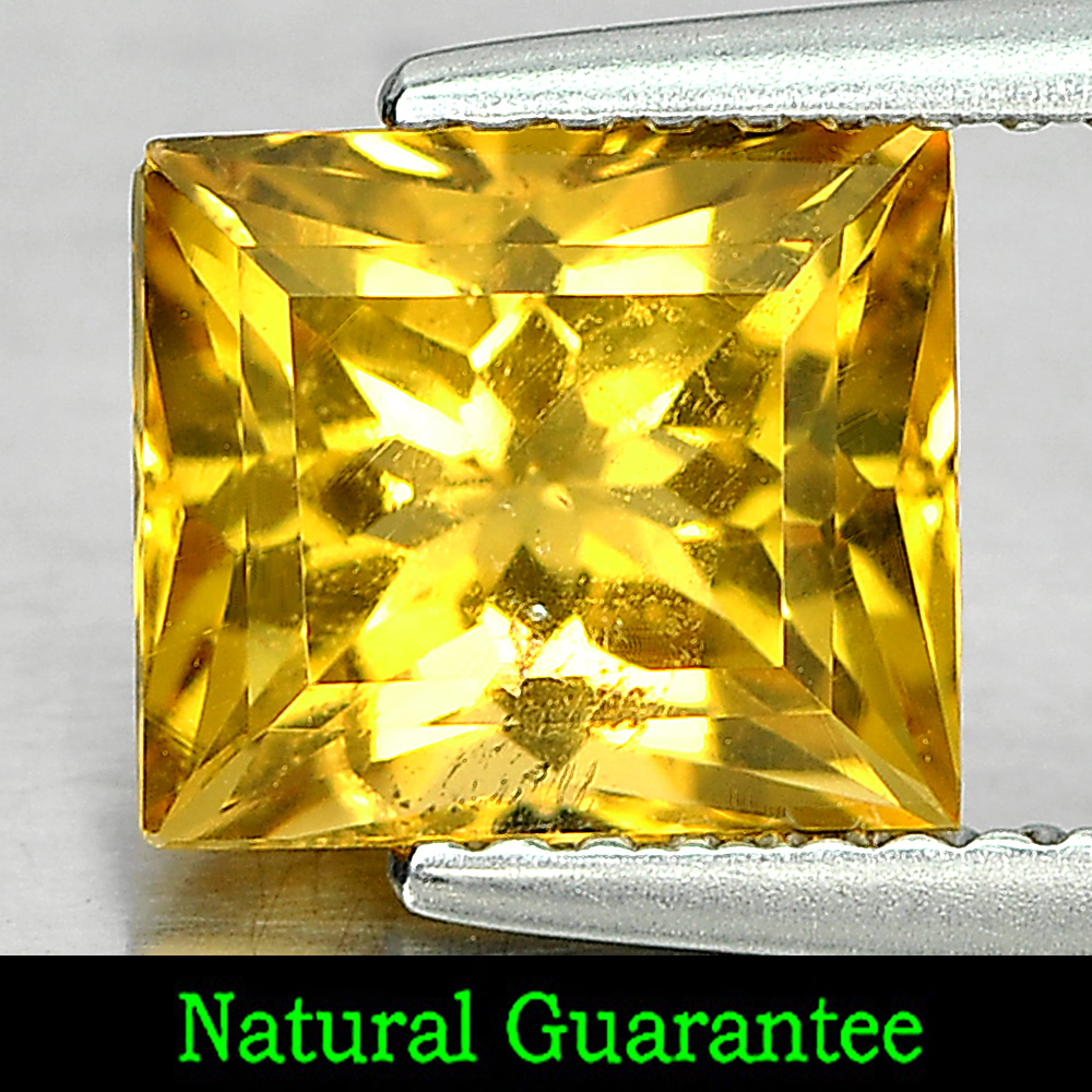2.03 Ct. Good Color Natural Gemstone Yellow Citrine Square Shape Brazil Unheated