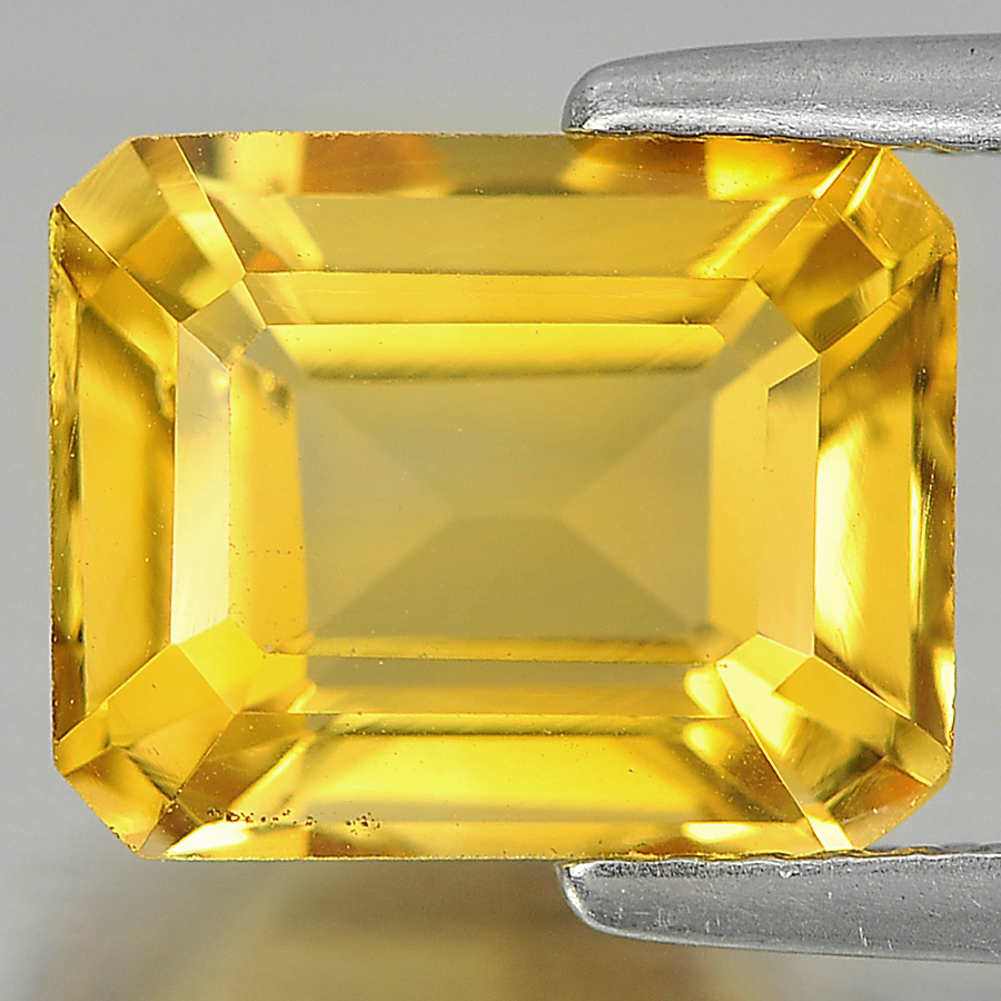 3.37 Ct. Octagon Shape Natural Gemstones Yellow Color Citrine Unheated