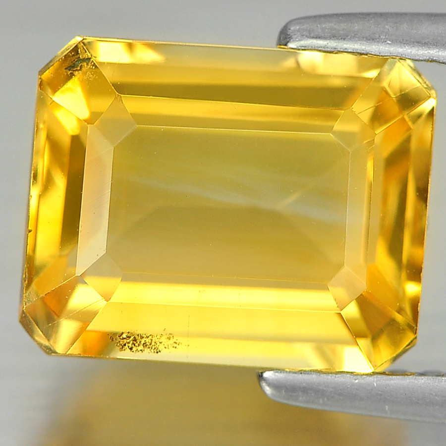 3.19 Ct. Calibrate Size Octagon Shape 10 x 8 Mm. Natural Yellow Color Citrine