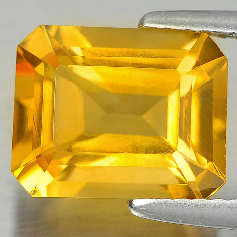 2.98 Ct. Octagon Shape 10 x 8 Mm. Natural Yellow Citrine From Brazil