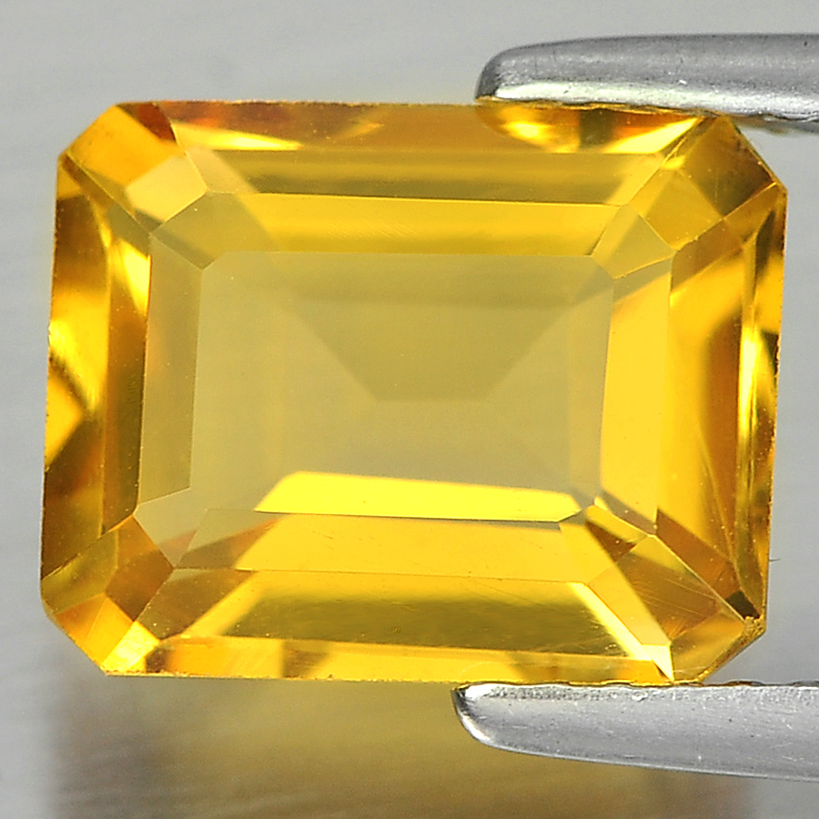 2.92 Ct. Good Cutting Octagon Shape 10 x 8 Mm. Natural Yellow Citrine Unheated