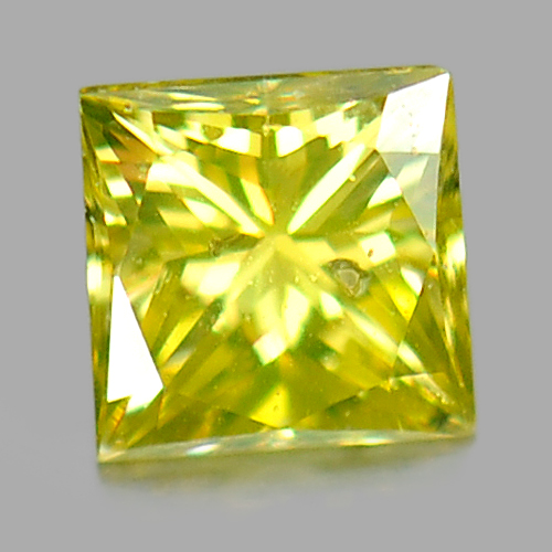 0.09 Ct. Natural Golden Yellow Loose Diamond Square Princess Cut Size 2.2 Mm.