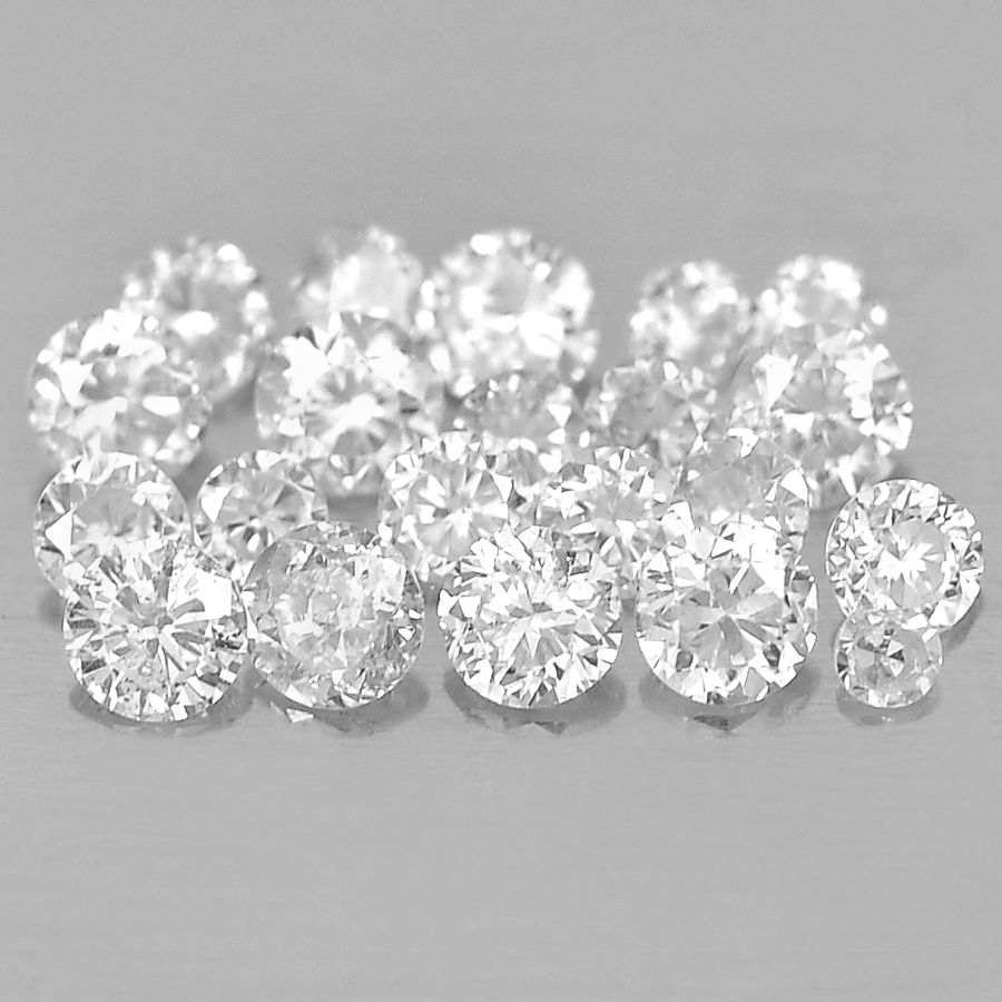0.12 Ct. 21 Pcs Round Brilliant Cut 0.7 Mm Natural Loose Diamond