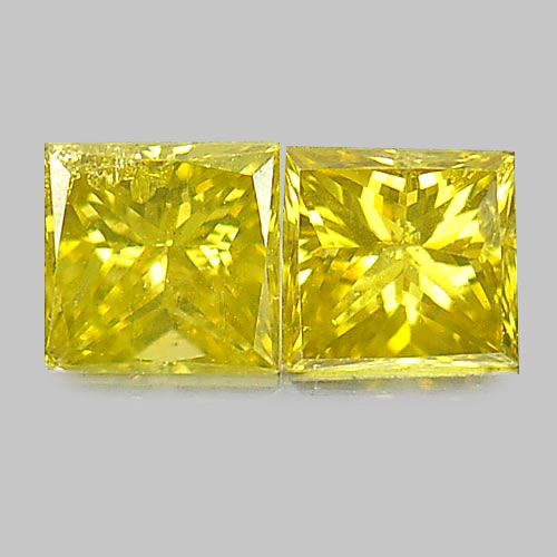 0.30 Ct. 2 Pcs. Alluring Natural Yellow Loose Diamond Square Princess Cut
