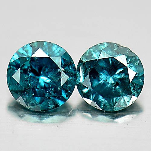 0.16 Ct. 2 Pcs. Delightful Round Brilliant Cut Natural Blue Loose Diamond