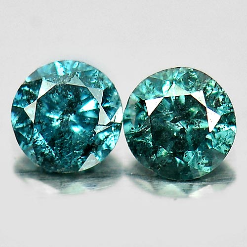 0.15 Ct. 2 Pcs. Round Brilliant Cut Natural Blue Loose Diamond From Belgium