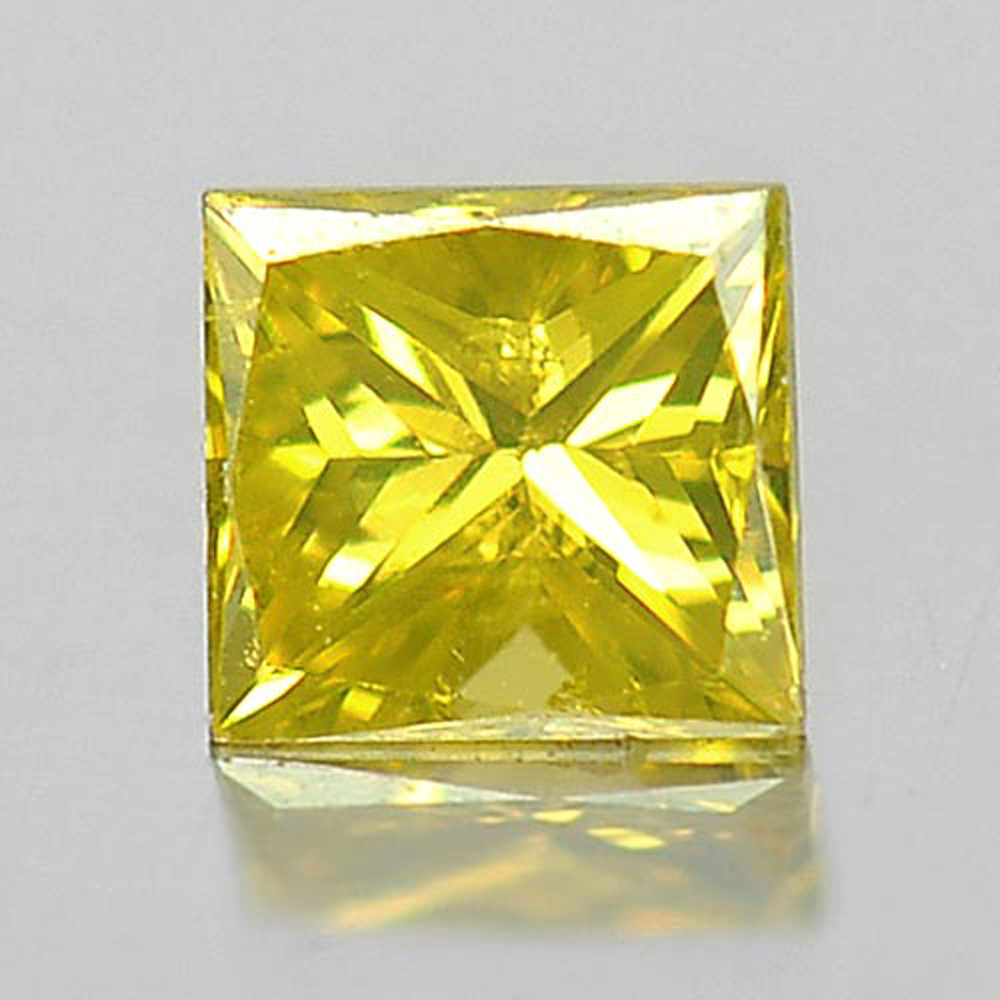 0.12 Ct. Baguette Princess Cut Natural Yellow Loose Diamond Good Color