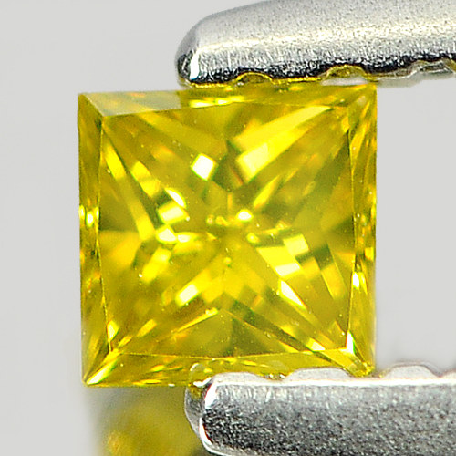 0.11 Ct. Size 2.8 mm. Natural Yellow Loose Diamond Square Princess Cut