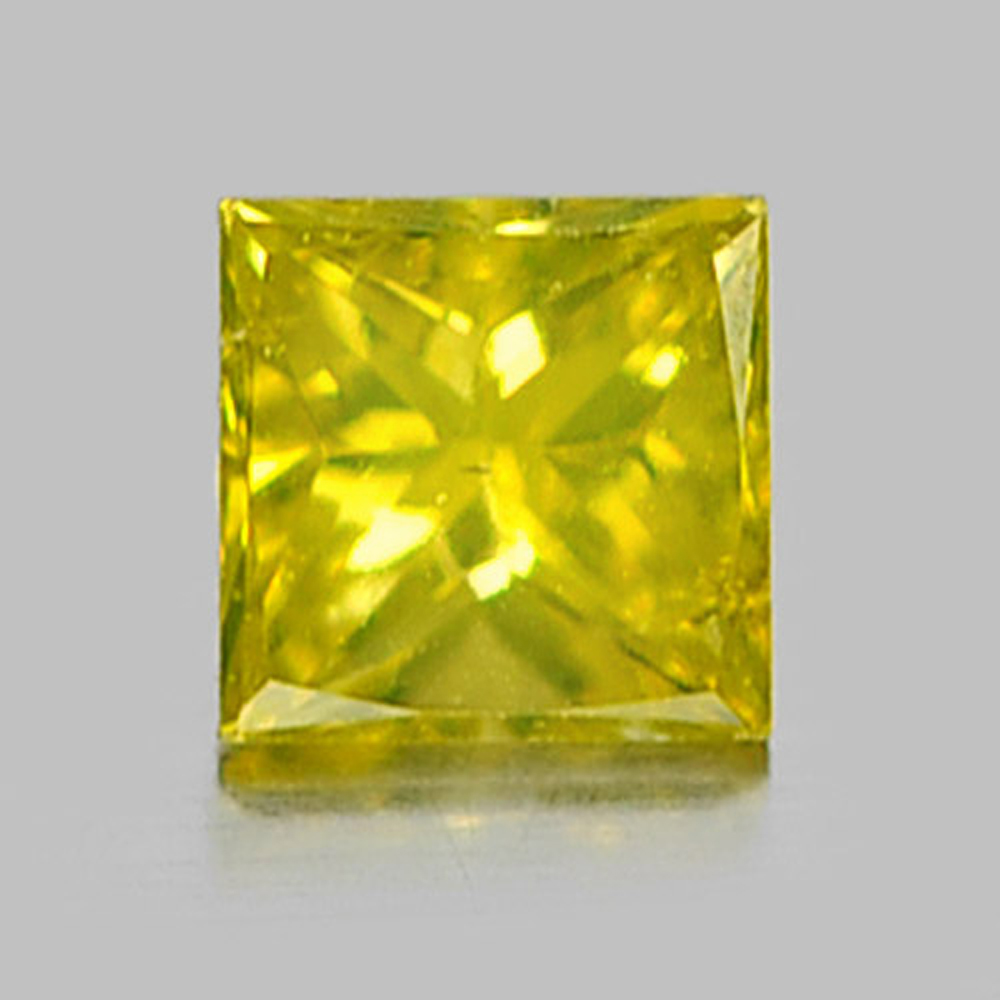 0.11 Ct. Square Princess Cut Natural Yellow Loose Diamond From