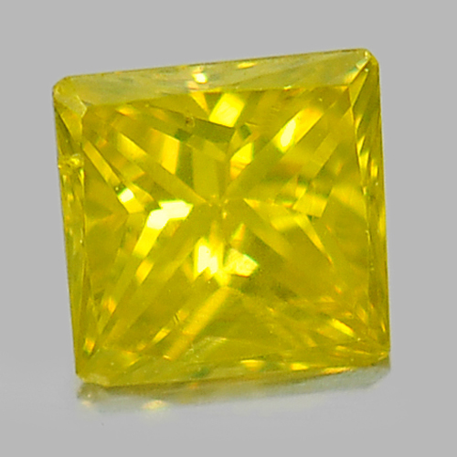 0.10 Ct. Good Color Square Princess Cut Natural Yellow Loose Diamond