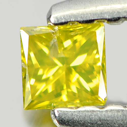 0.11 Ct. Good Color Natural Yellow Loose Diamond Baguette Princess Cut